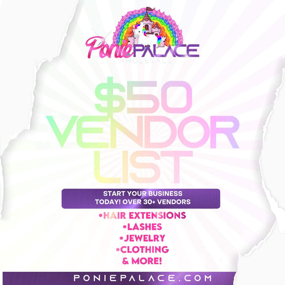 Ponie Palace Vendor List